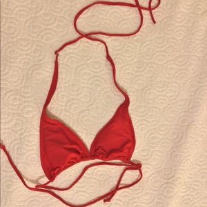 Solid red triangle bikini top
